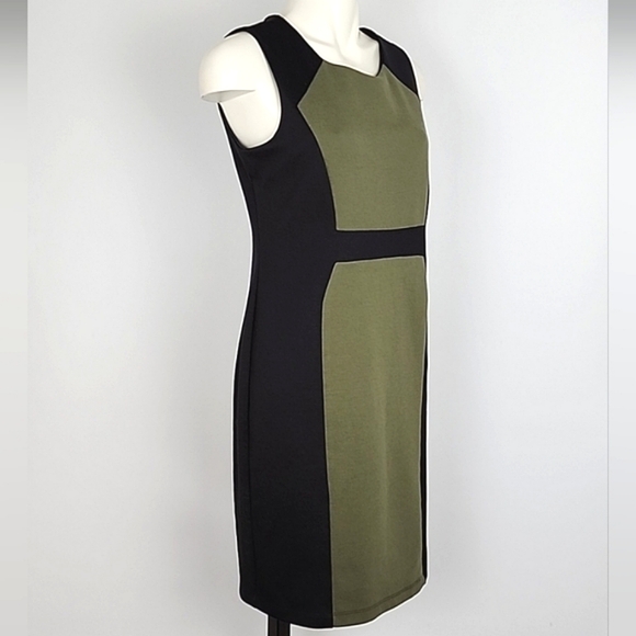 Jessica Women's Black Green Colorblock Sheath Sleeveless Round Neckline Size 6 - Picture 2 of 12